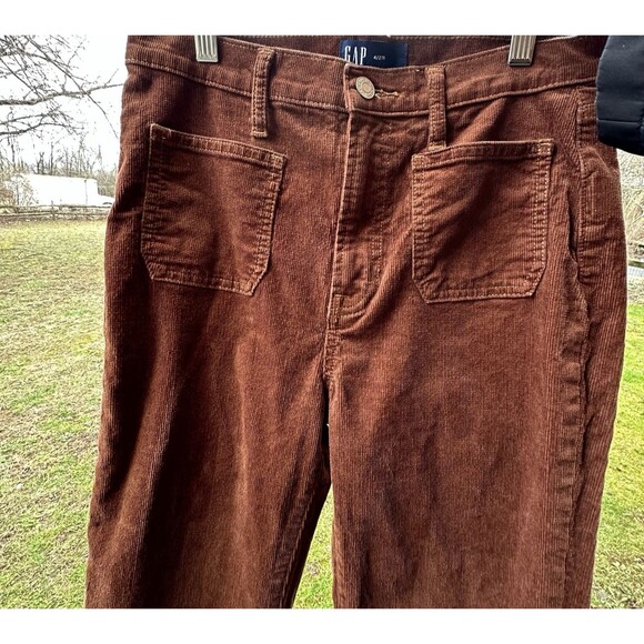 GAP Corduroy Flare Pants Brown 70s Style High Rise Size 27 Womens Retro Wide Leg - Picture 5 of 14